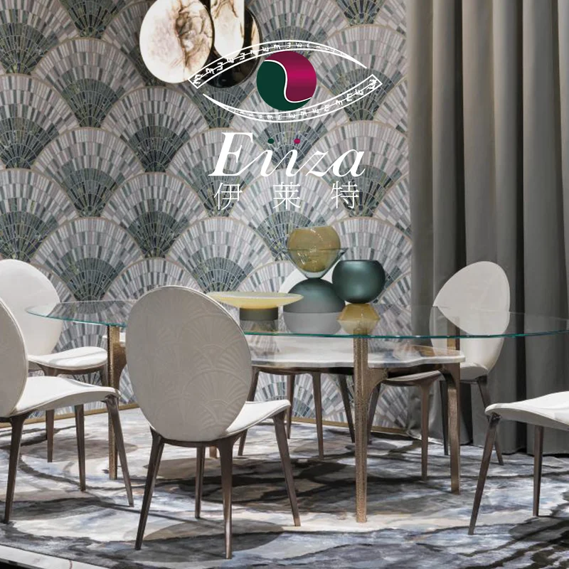 Роскошный обеденный стол в итальянском стиле изысканный мраморный высокой