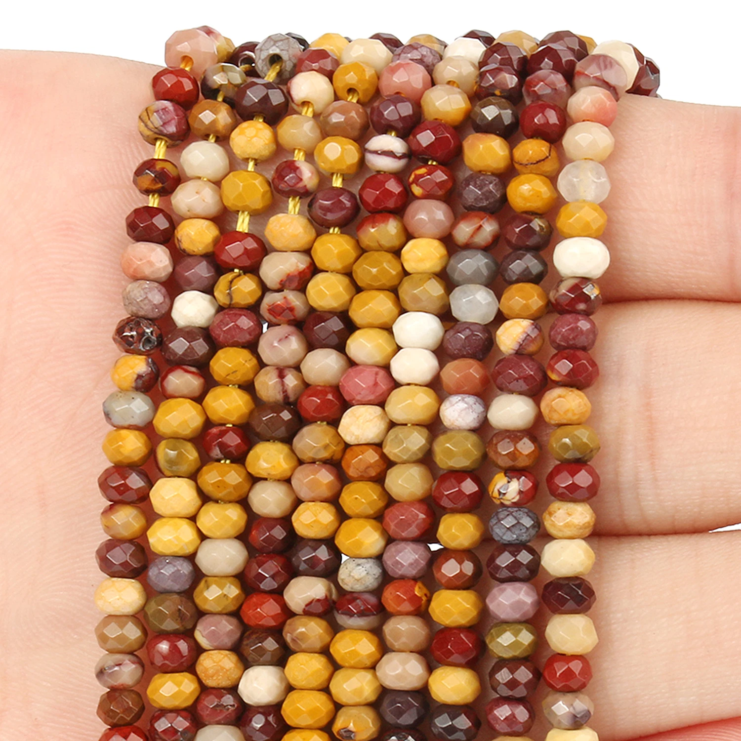 

4x3mm Natural Mookaite Stone Beads Faceted Rondelle Loose Spacer Abacus Shape Beads for Jewelry Making Diy Bracelet Accessories