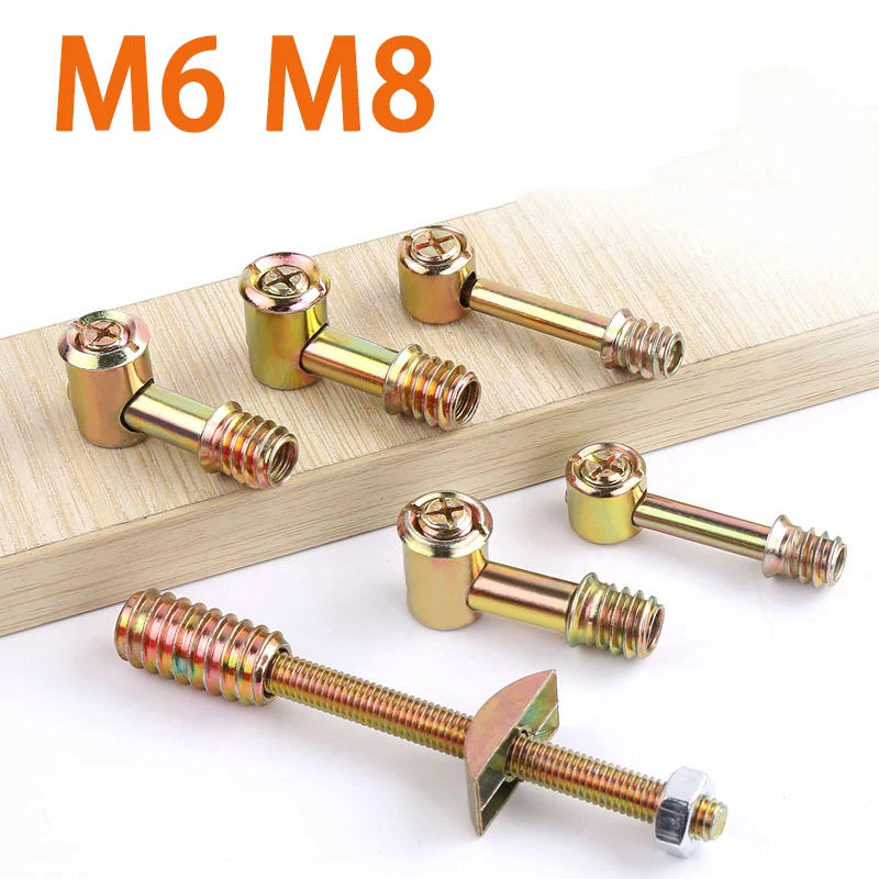 

Furniture Hardware 4-in-1 Connection Piece Bed 4-in-1 Assembly Piece Hammer Nut Screw Eccentric Wheel Accessories 2PCS