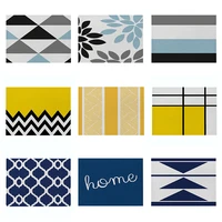 yellow geometric kitchen placemat blue striped linen table mats nordic style cup mat western placemat waterproof drink coasters