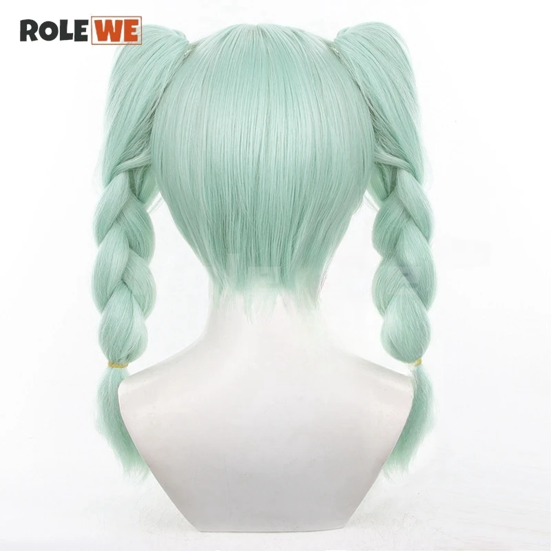 Парик для косплея зайчика Miku зеленые длинные термостойкие искусственные волосы