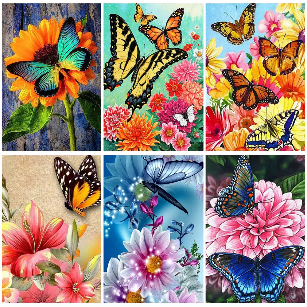 

Miaodu DIY 5D Diamond Painting Butterfly Flower Embroidery Cross Stitch Mosaic Picture of Rhinestones Home Decor Gift