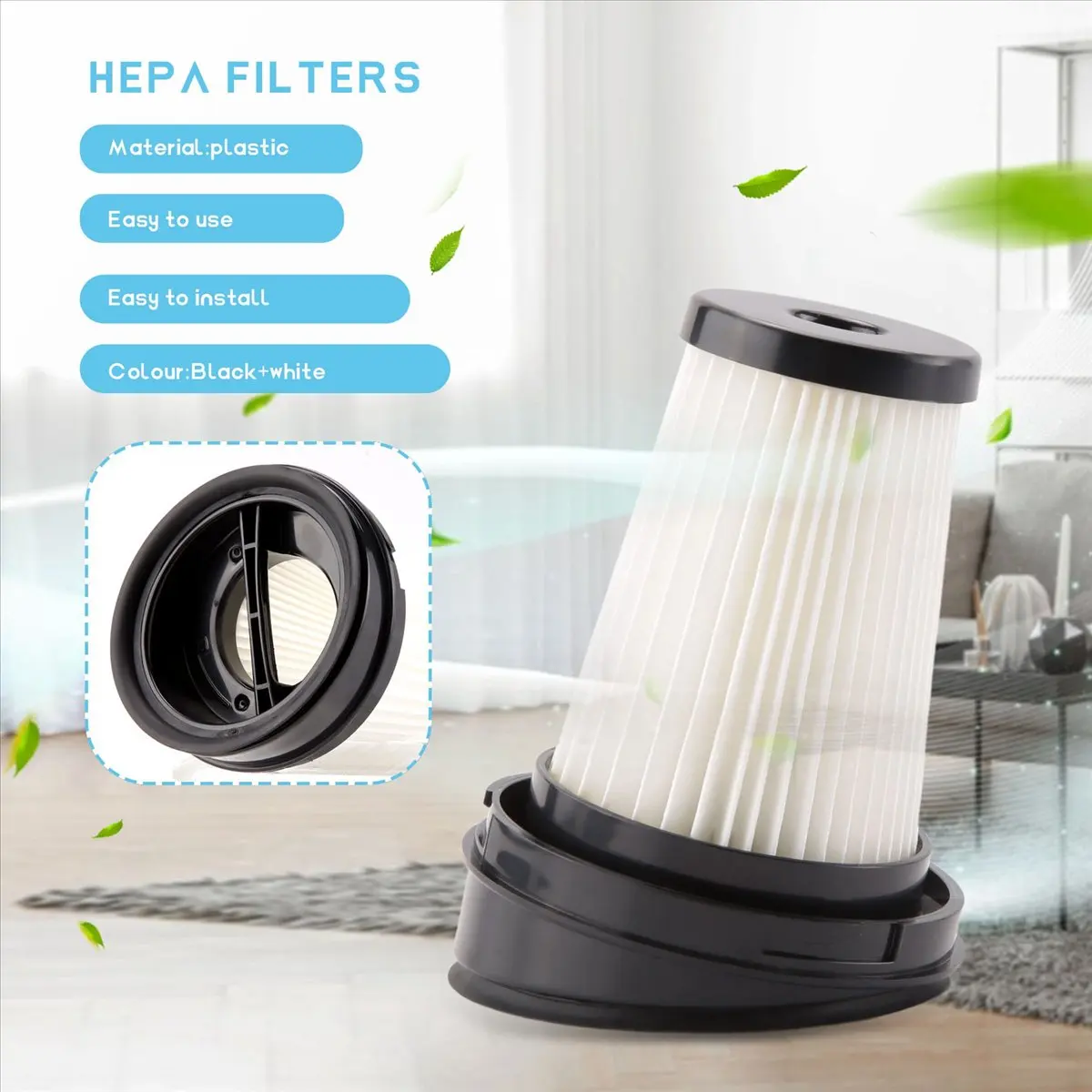 Фото (ESTR) 4 фильтра Hepa для Grundig VCH9629 VCH9630 VCH9631 VCH9632 - заменяют детали с номерами. 9178008590 №1