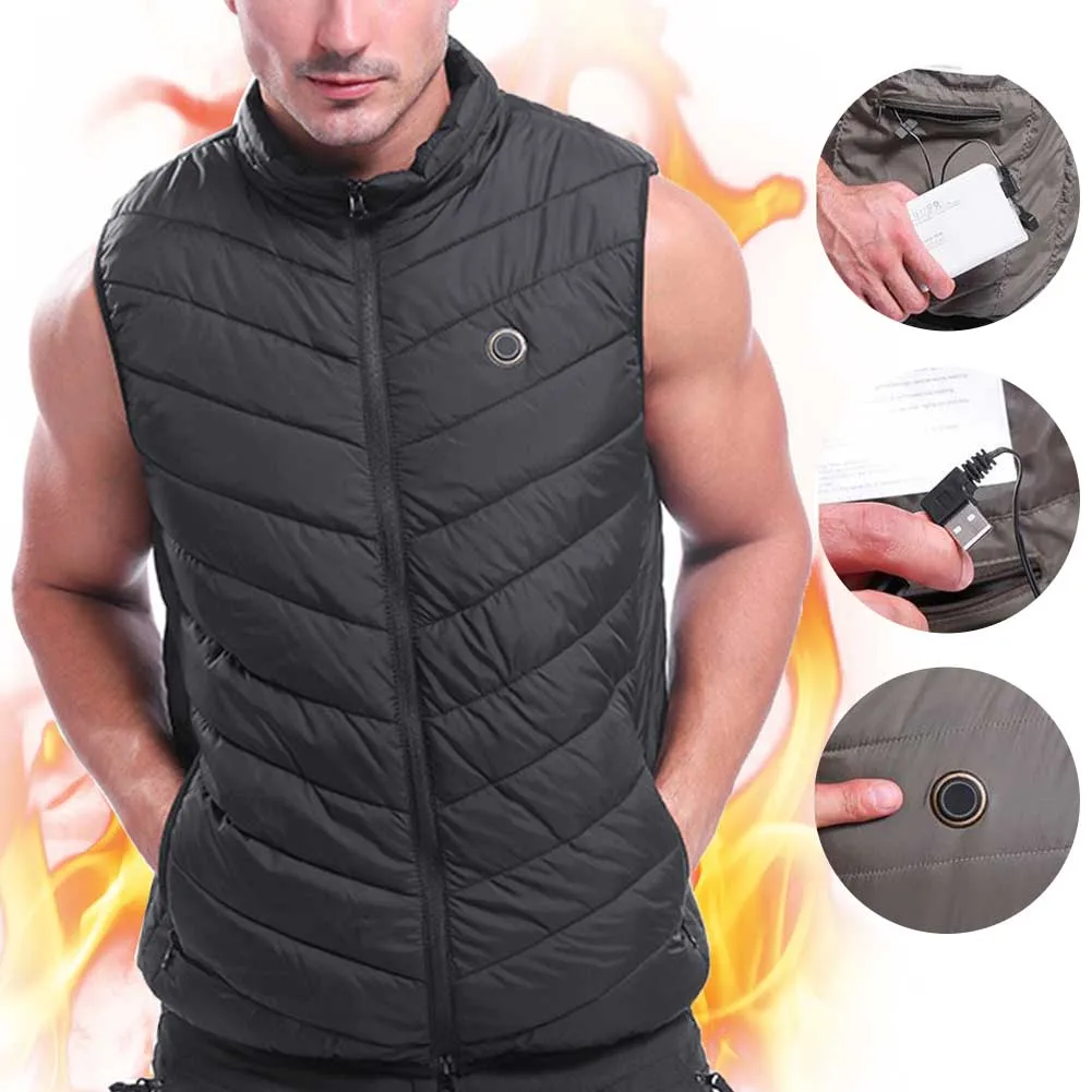 

Men Women Warm Outdoor Sports Infrared Electric Heating Vest Temperature Control Pain Relief USB Charging Fishing Adult Skiing