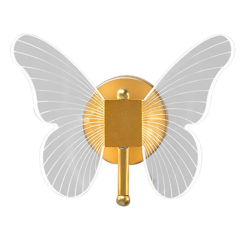

Nordic Creative Bedside Wall Lamp Modern Simple Bedroom Living Room Background Wall LED Decorative Lights Butterfly Lamps