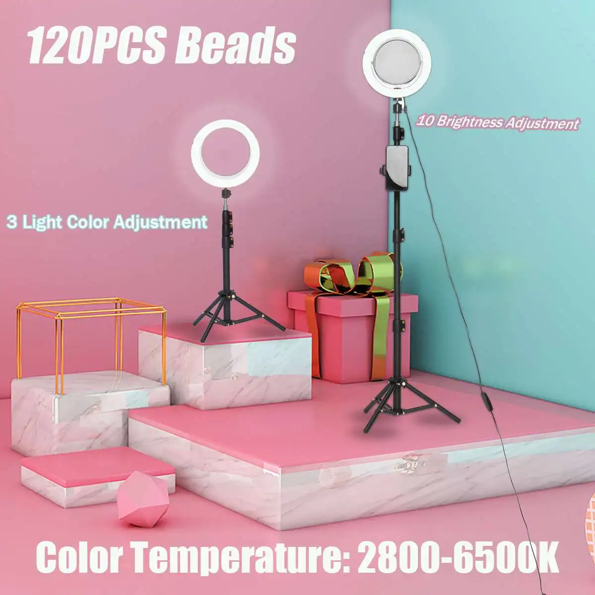 

Big Sales 1.4mTall LED Selfie Ring Light Photography Phone Stand Holder Tripod Circle Fill Light Dimmable Lamp Trepied Streaming