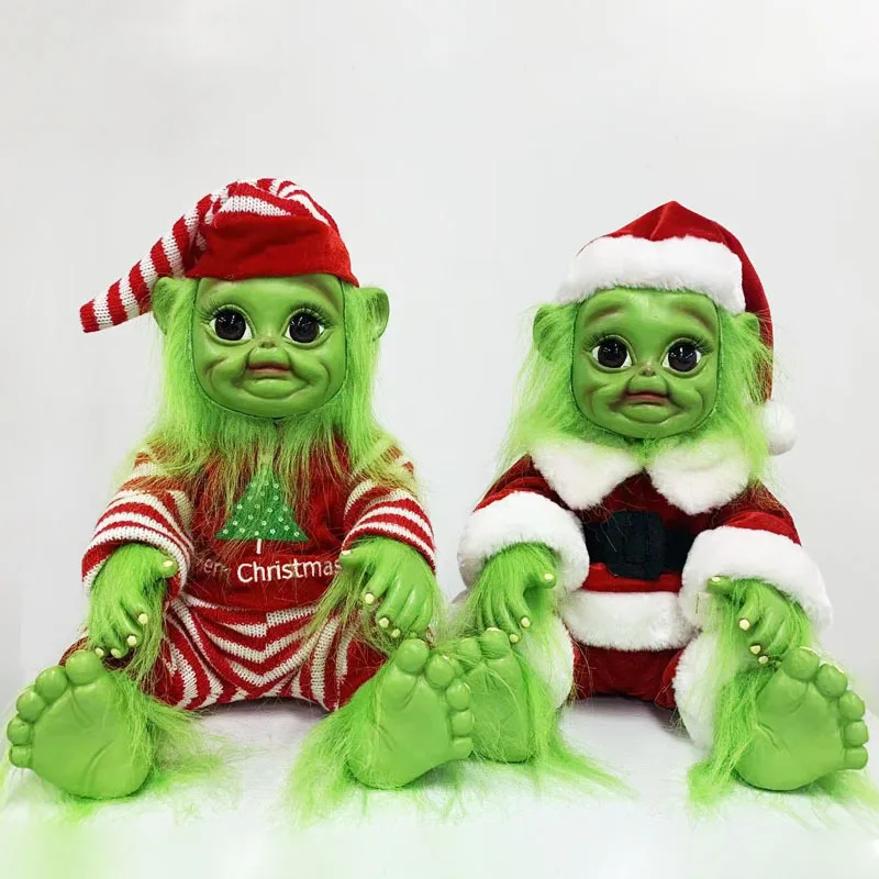 High Quality Geek Dolls Cosplay Christmas Plush Toy Xmas Gifts Cute Green Baby Latex Ornaments Big One