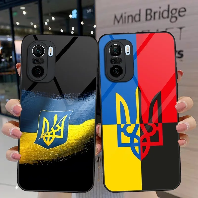 

Ukraine Flag Phone Case For Xiaomi 13 10 10T 11T 11i Redmi Note 11 8 9 11S Pro Poco M4 F3 X3 Glass Design Back Cover