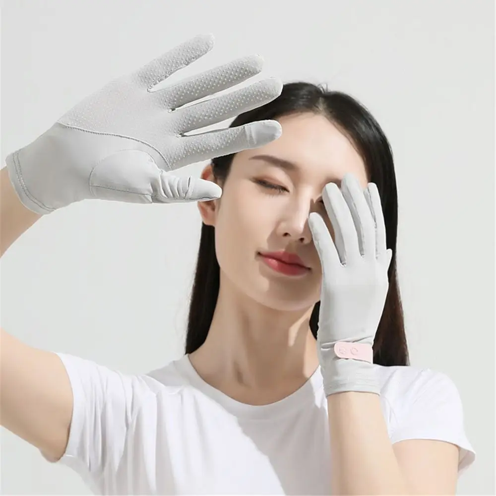 

Women Cycling Driving Thin Anti-UV Sun Protection Gloves Mittens Sunscreen Ice Silk Gloves