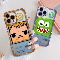 funny face phone cases for iphone 13 12 mini 11 pro max xs x xr 7 8 plus se 2020 2022 transparent soft tpu cartoon shell