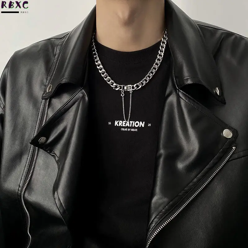 

Rbxc Wind Cuba Necklace Women's Hip Hop Fashion Metal Thick Chain Collarbone Chain Bodyguard Chain Neck Chain Accessories Men