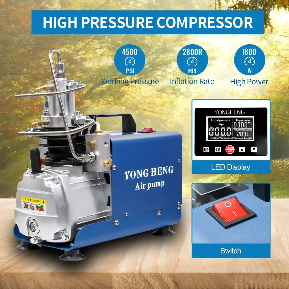 Воздушный компрессор YONGHENG 300Bar 4500Psi PCP цифровая система управления ЖК-дисплей