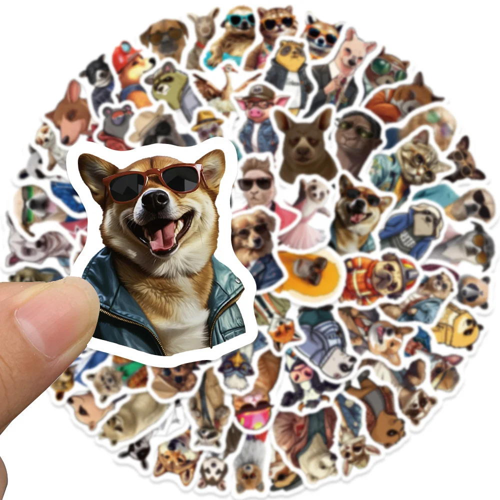 

83pcs Cute Sunglasses Cool Animal Sticker For Stationery Phone Laptop Scrapbook Suitcase Scrapbooking Supplies Stickers Pack