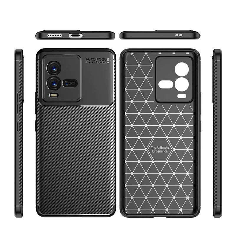 For Vivo iQOO 10 Case Vivo iQOO 10 Pro Cover Shockproof Matte Carbon Fiber Soft Silicone Bumper For iQOO 10 Fundas 6.78 inch