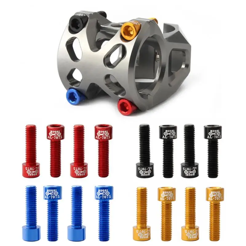 

MTB Bike Stem Screws Handlebar Bolts Titanium-plated Colorful Screws Road Bike M5*18MM Stem Riser Screws Bicycle Accessories