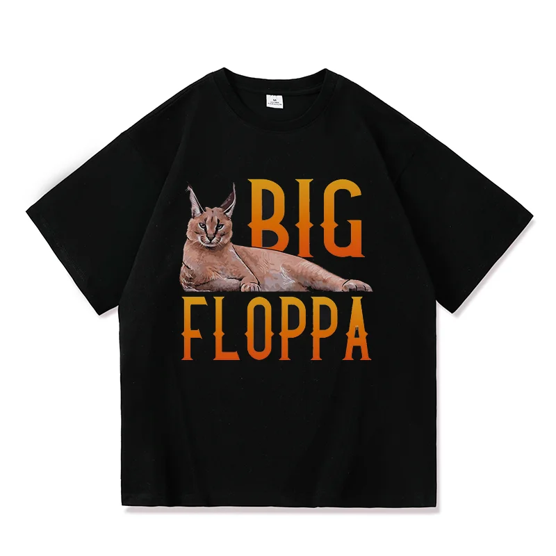 

2021 Hot Sale Big Floppa Meme Cute Caracal Cat Tees Couple T-shirt Unique Classic Top Comfortable Clothes Popular Cotton Tshirts