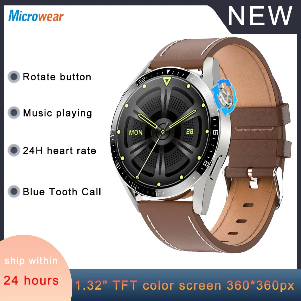 

2022 New 1.32" Men Blue Tooth Call Smart Watch Heart Rate Monitor Women Music Play Sport ​Fitness Tracker Smartwatch PK i39 i39H