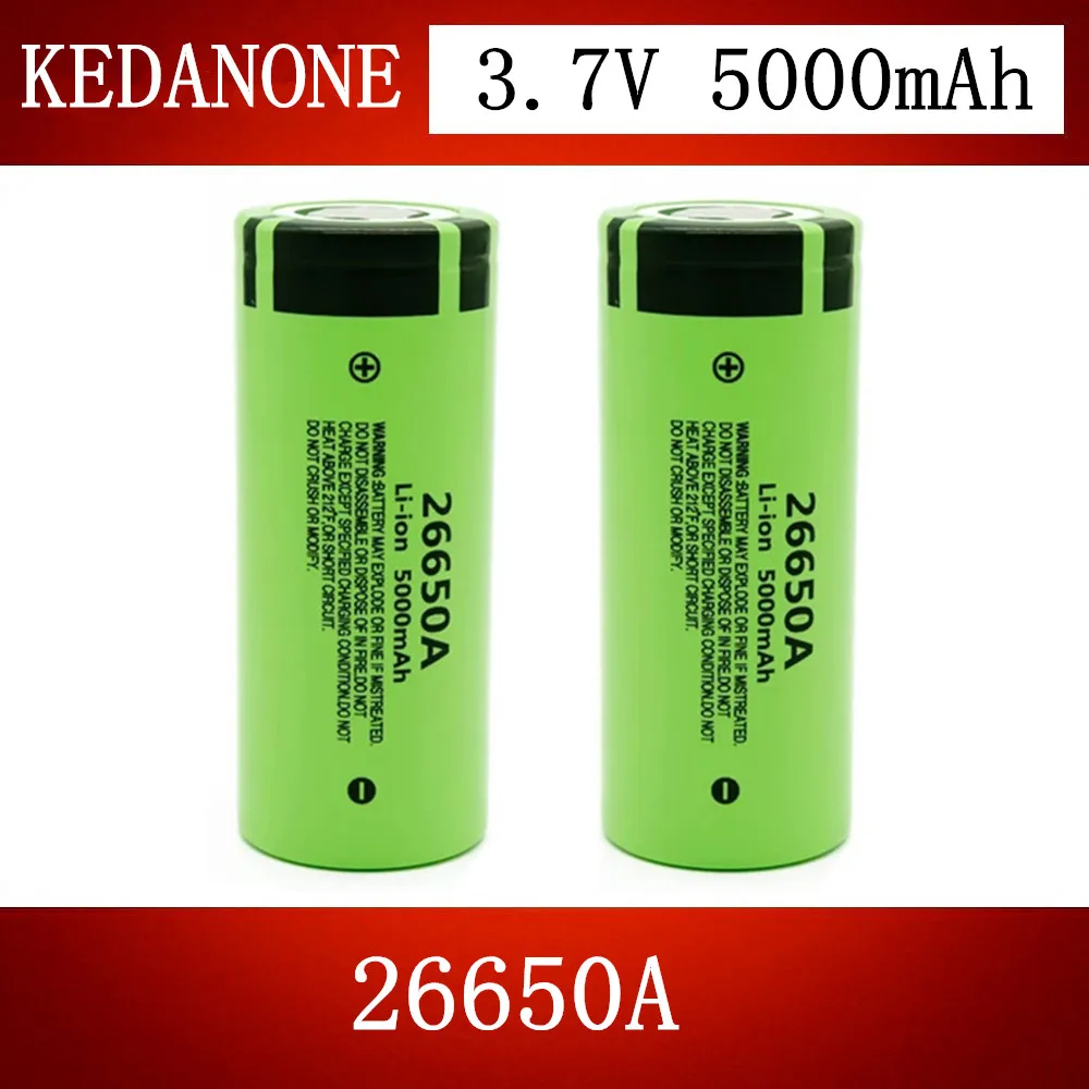 

100% Original New Battery For Panasonic 26650A 3.7V 5000mAh High Capacity 26650 Li-ion Rechargeable Batteries