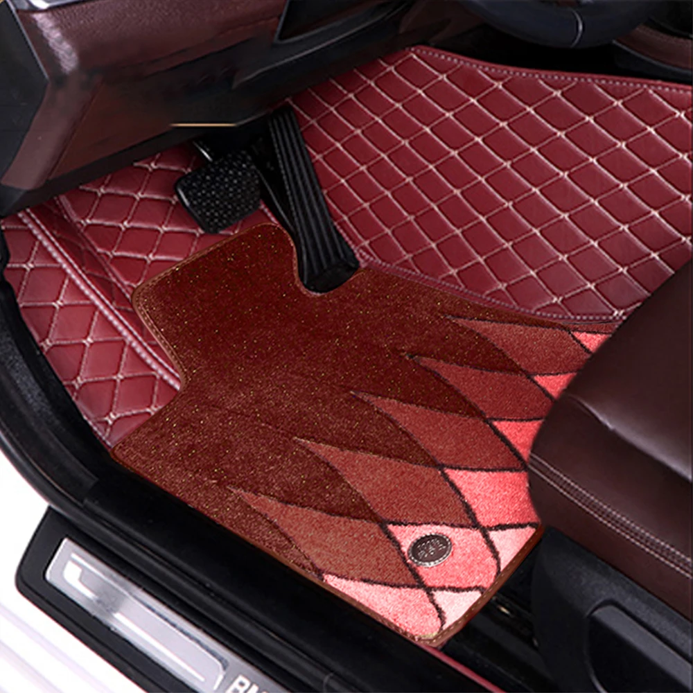 

Car Floor Mats For Kia Carens 2006-2012 5Seats Double Layer Detachable Luxury Car Carpets Accessories Leather Auto Foot Pads