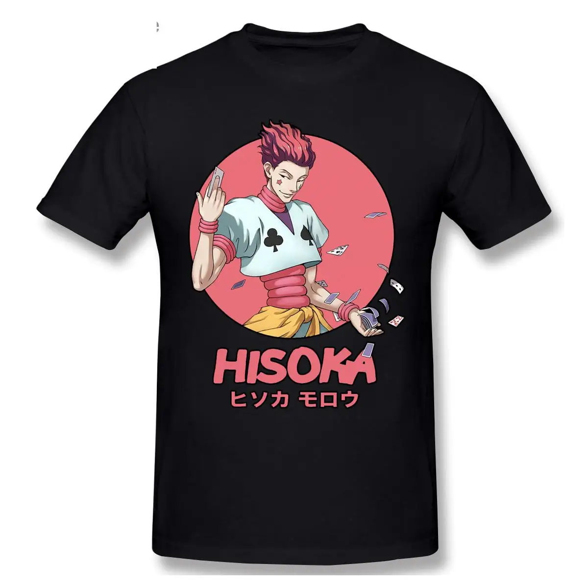 Манга HxH Hisoka Morow Футболка Мужская городская футболка из чистого хлопка с круглым