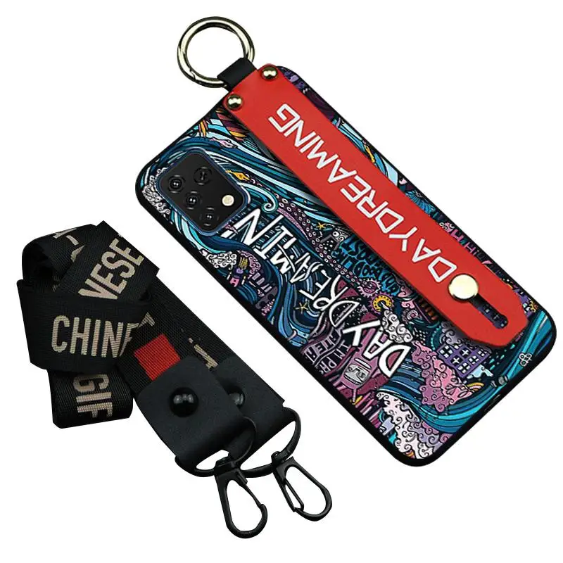 for man shockproof phone case for umidigi a11s tpu back cover lanyard new soft cover wristband free global shipping