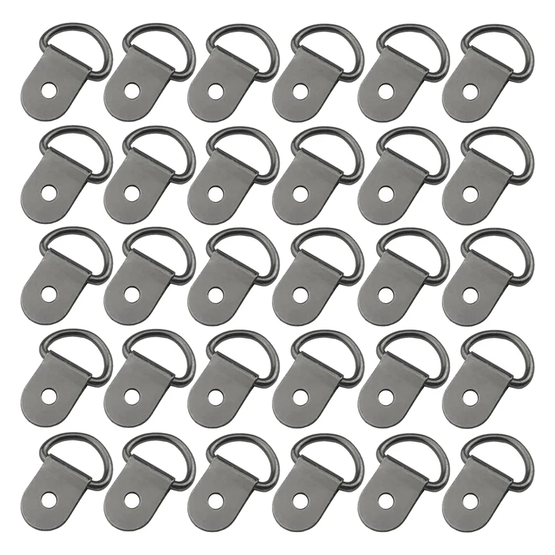 

30 PCS Small Steel D-Ring Tie Downs, D Rings Anchor Lashing Ring For Loads On Case Truck Cargo Trailers RV Boats