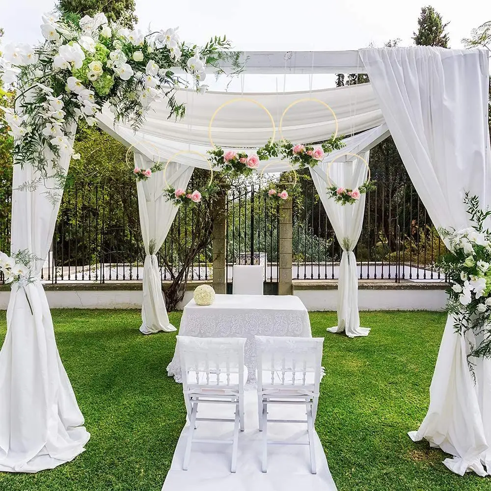 Кольца в виде венка 12 шт./упаковка 6 размеров деревянные бамбуковые Цветочные