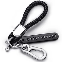 Car Keychain with Anti-Lost Phone Number Card Car Key Pendant Split Rings Keychains Keyring Auto Vehicle Key Chain Accessories