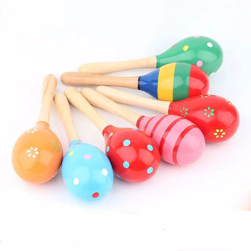 

Kids Gift Toddlers Toy Cartoon Infant Wooden Maraca Rattles Wood Sand Hammer Baby Rattle Kids Musical Toy