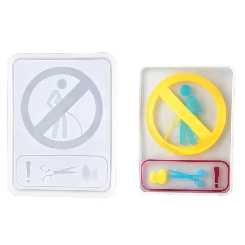 

No Urinating Sign Listing Silicone Resin Mold DIY Crafts Outdoor Environmental Protection Sign Mold Hanging Listing Tag Mold