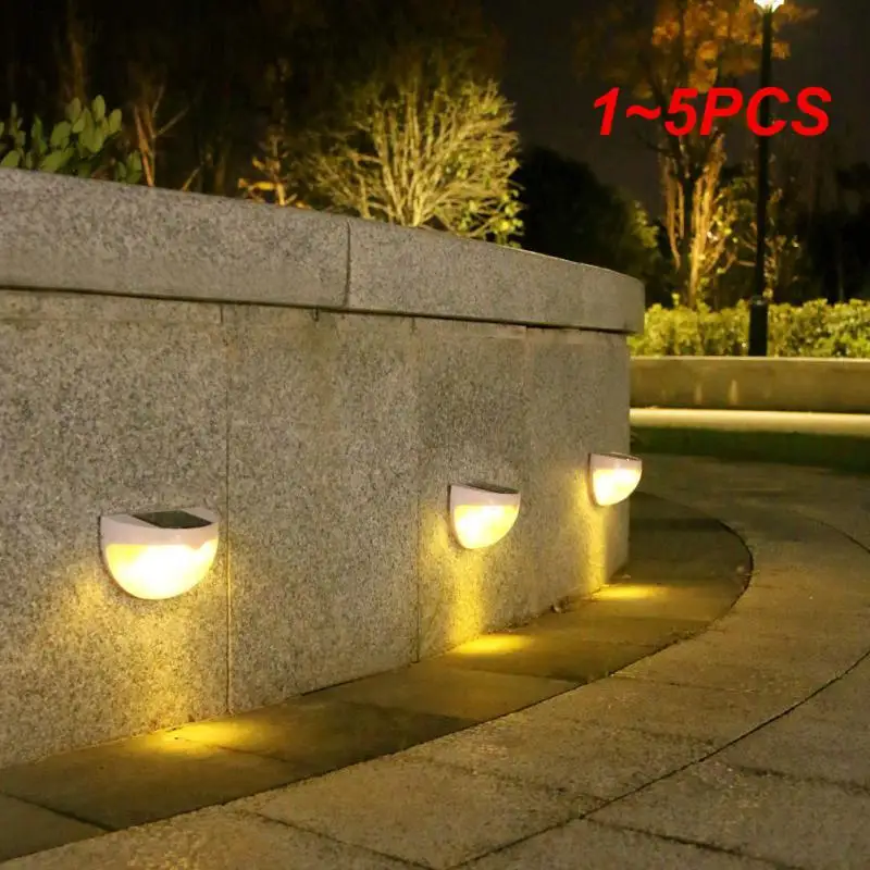 

1~5PCS Half Round Garden Light Sunscreen Outdoor Lighting Wall Light Waterproof Garden Decoration Solar Light Automatic Light On
