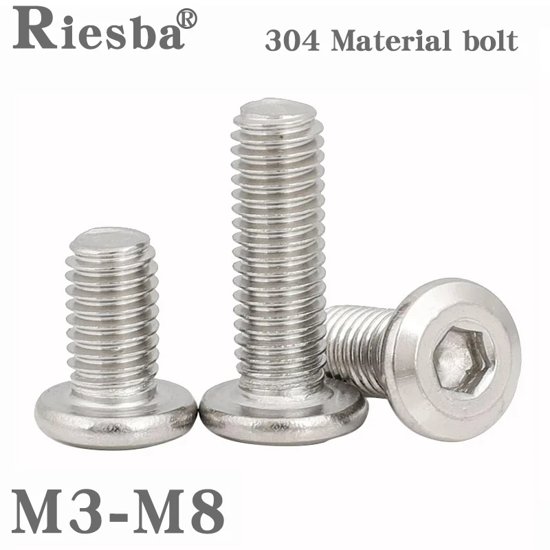 

1/50 шт. M3 M4 M5 M6 M8 304 большая плоская Шестигранная головка из нержавеющей стали Шестигранная головка шестигранный болт мебельная заклепка винт...