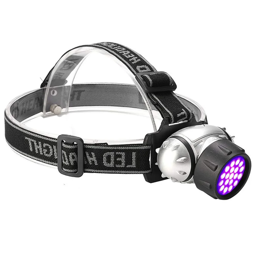 

395nm UV Headlamp 3* AAA Battery Camping Head Torch Light Lamp UV Purple LED Headlights