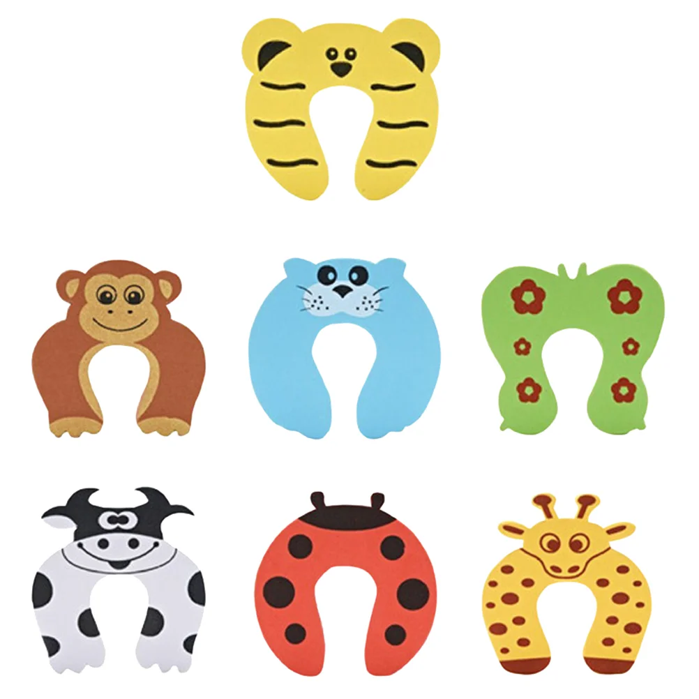 

14 Pcs Animales Baby Child Safety Door Anti-pinch Hand Door Stopper Cartoon Animal Style Door Safety Door Stopper