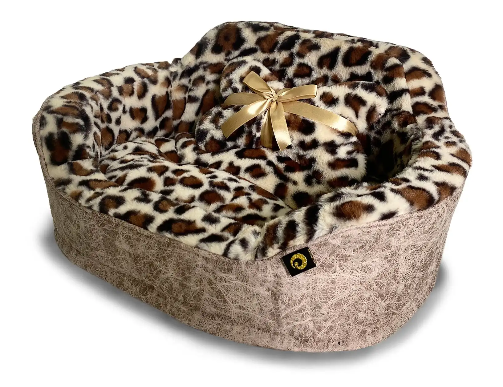 

HMTX Leopard Princess Cat Dog Bed - Small