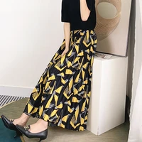 miyake pleated skirt for women spring and summer 2022 mid length high waist loose printed pleated skirt all matching y2k skirt