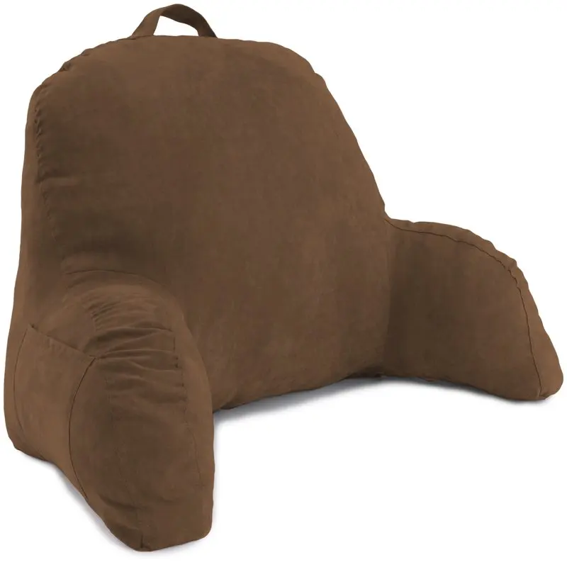 

Comfort Traditional Brown Solid Print Micro Suede Backrest Pillow, Reclining
