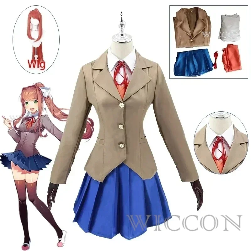 Фото Аниме Doki Doki Club de littérature, костюмы для косплея Моники, костюмы Сайори и Натсуки на Хэллоуин для женщин, платья, одежда. №2