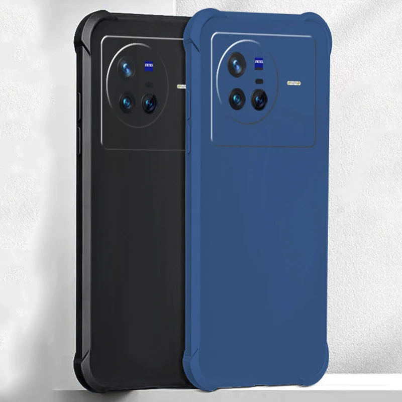 

For Vivo X80 Pro Mobile Phone Shell Airbag Anti Fall Liquid Silicone Cover Case X80 X80pro All Inclusive Simple Soft Protection