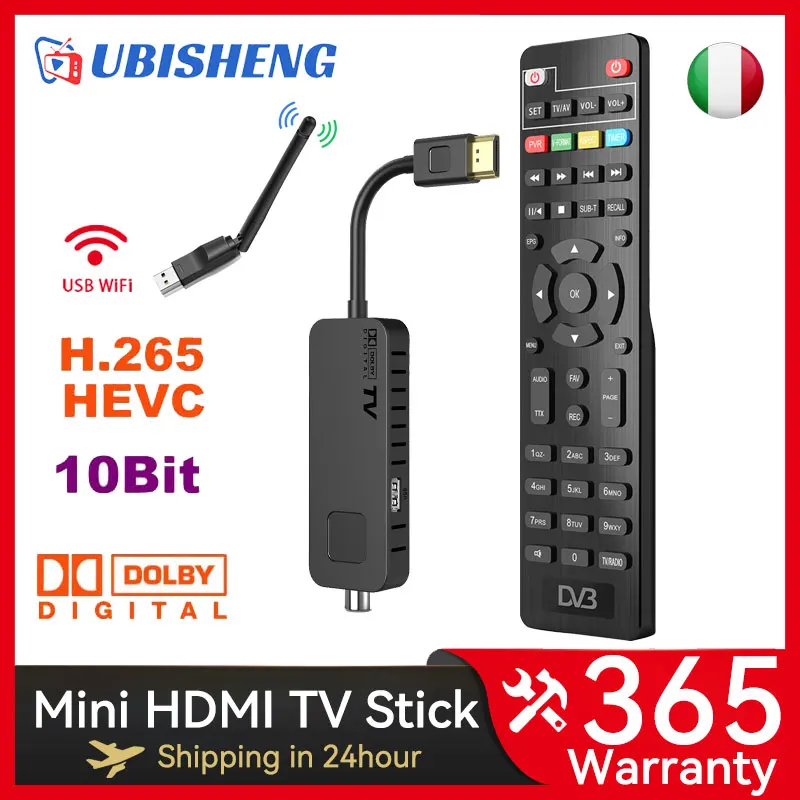 UBISHENG U3mini HDMI TV Stick DVB-T2 декодер HD 1080P ТВ приставка USB 2 0 DVB T2 цифровой наземный