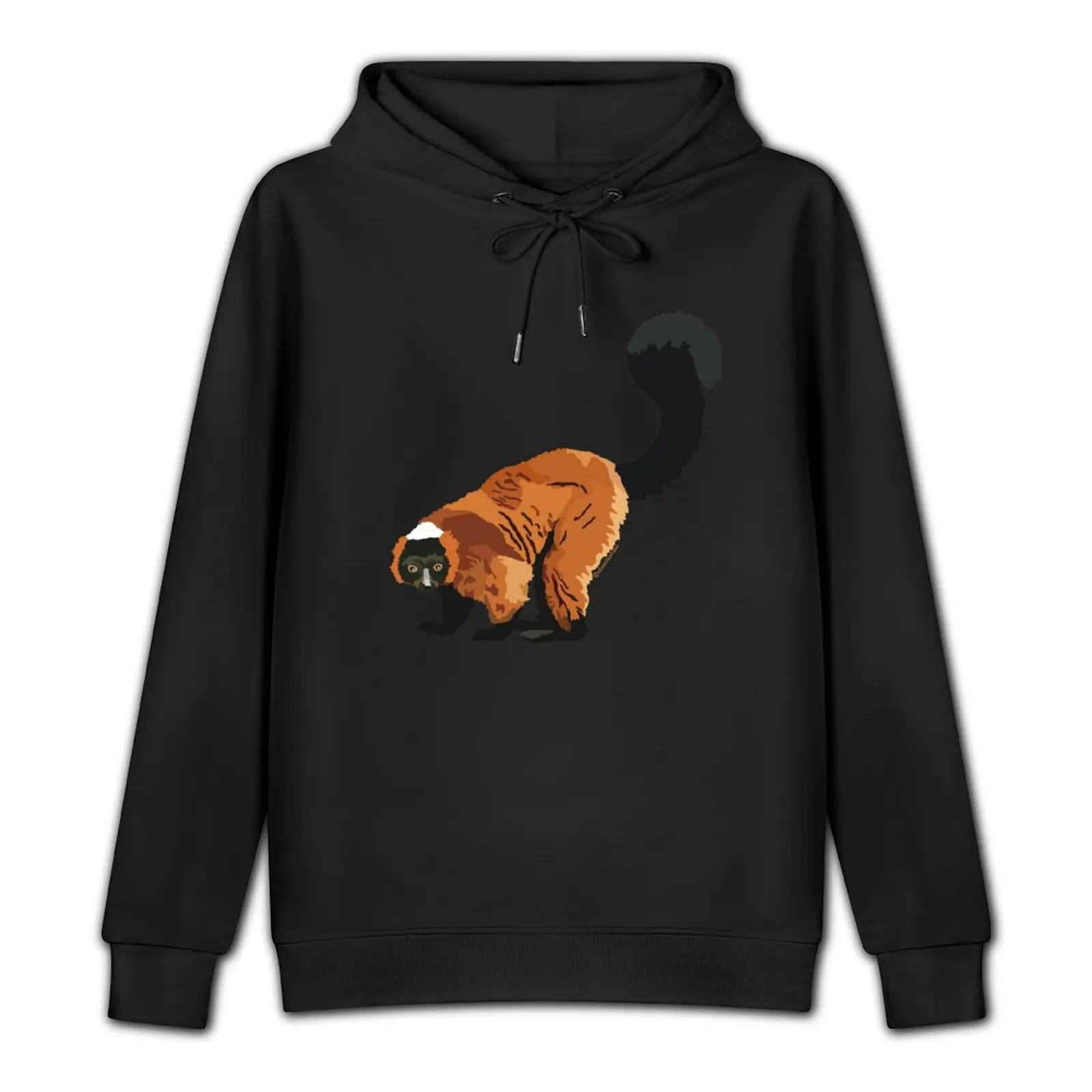 Красный пуловер с рюшами Lemur (Varecia rubra) капюшоном уличная мужская одежда рубашка