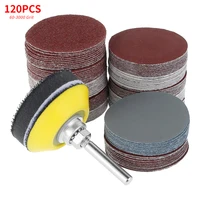 120pcs sandpaper sanding discs hook loop sanding paper buffing sheet sandpaper for drill grinder rotary tools 60 3000 grit