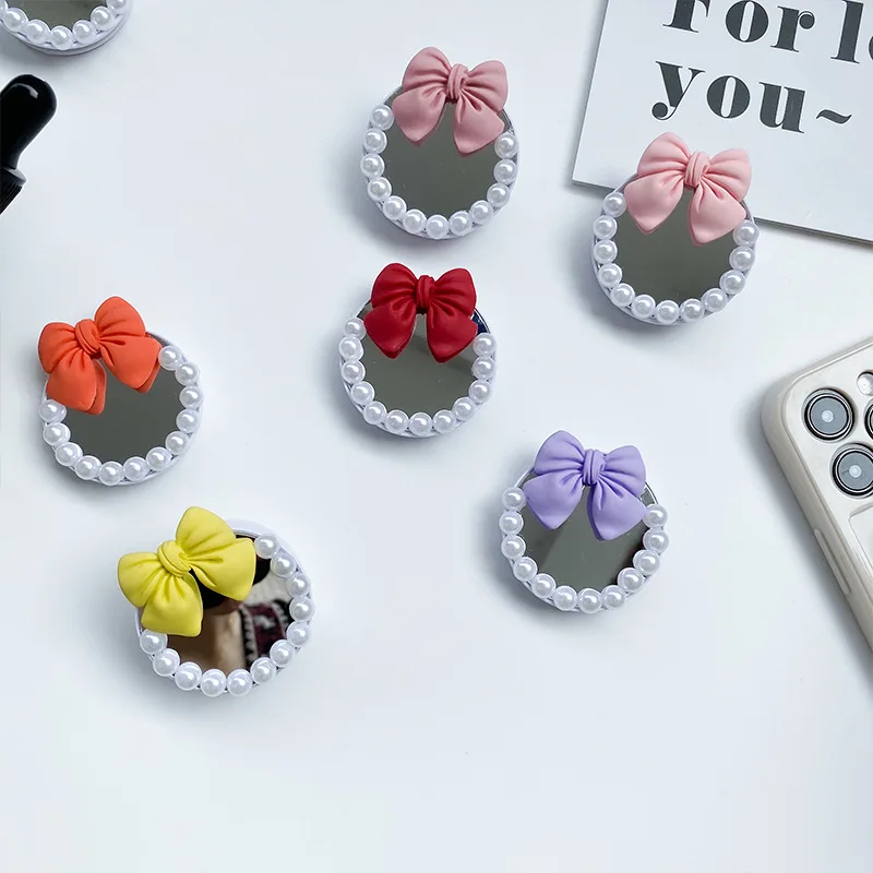 

Luxury pearl mirror mobile phone bracket bracket universal installation mobile phone back pad bracket