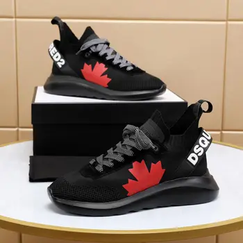 Italy Brand Dsquared2 Men Women Lightweight Running Shoes Ultra-light Breathable Sneakers Maple leaf Walking Shoes Boys Sneakers