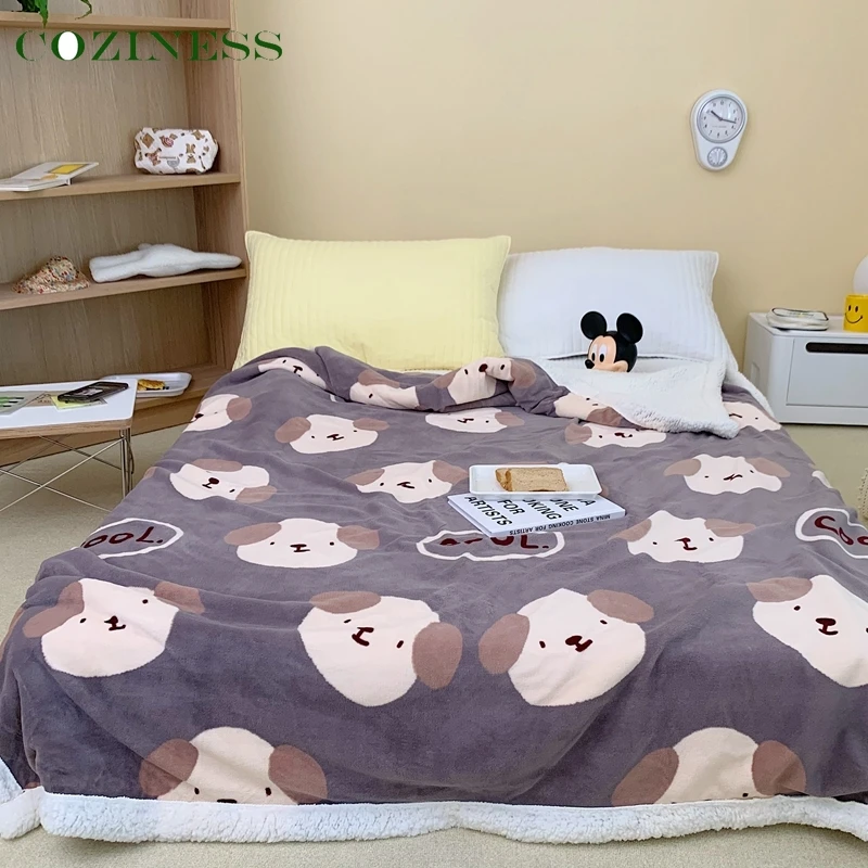 

Детское одеяло Siesta, мягкое удобное Фланелевое Флисовое одеяло с мультяшным рисунком, двойное толстое теплое Флисовое одеяло из ягненка, пос...