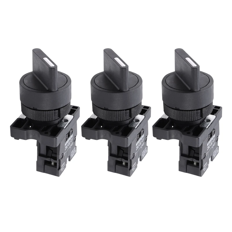 

3X On/Off Two 2 Position Rotary Select Selector Switch 1 NO 10A 600V AC XB2-ED21