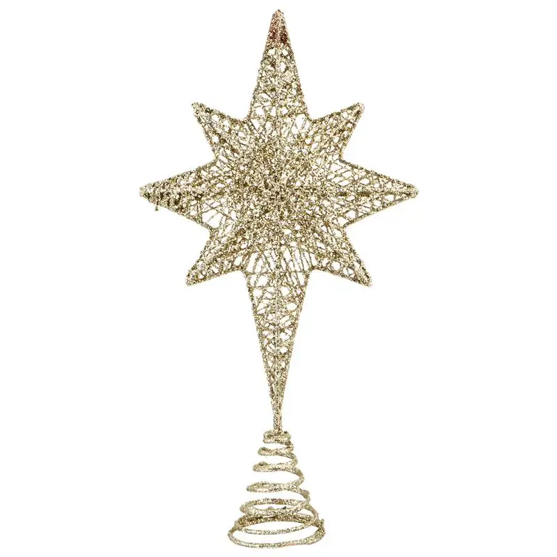 

Christmas Eight Pointed Star Tree Topper Xmas Tree Ornament Christmas Tree Toppers For Home Party Projector Decoration