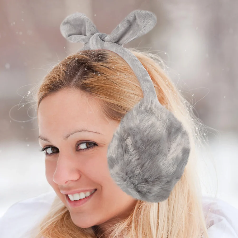 

2 Pcs Plush Earmuffs Warmer Running Covers Keep Protective Outdoor Faux Rabbit Fur Winter Sports Headdress Girls Miss