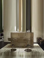Stainless steel bar luxury villa leisure area wine table breakfast table Italian simple tea table bar chair