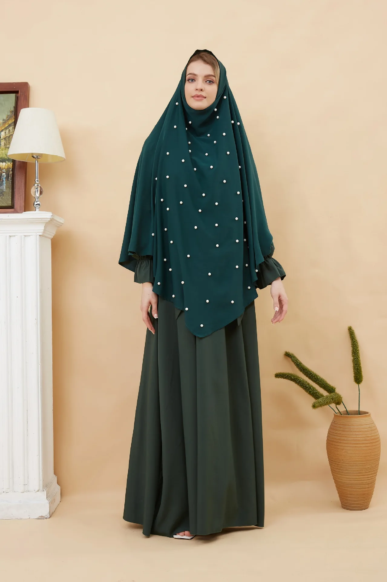 2023 New Muslim Women Prayer Dress Hijab Long Scarf Abaya Large Overhead Jilbab Clothing  hijab femme musulman